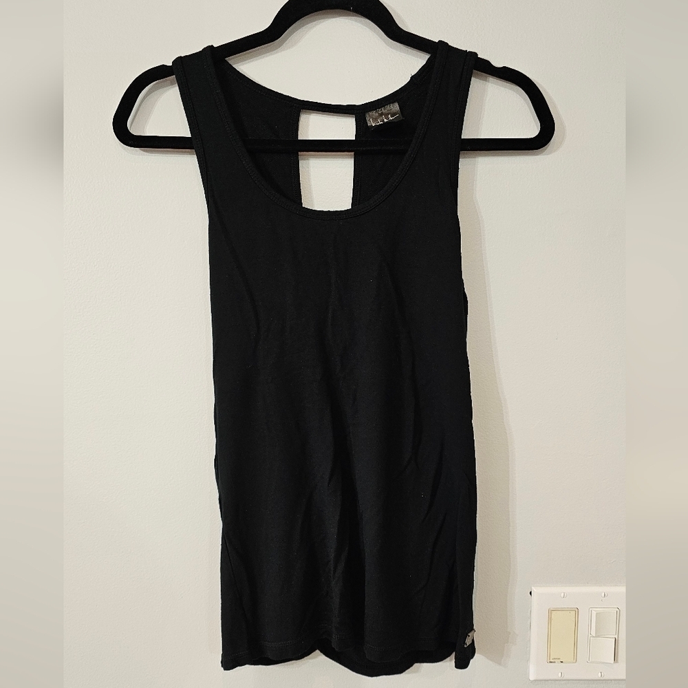 Nicole Miller Black Cut Out Sleeveless Tank Top - Picture 2 of 6